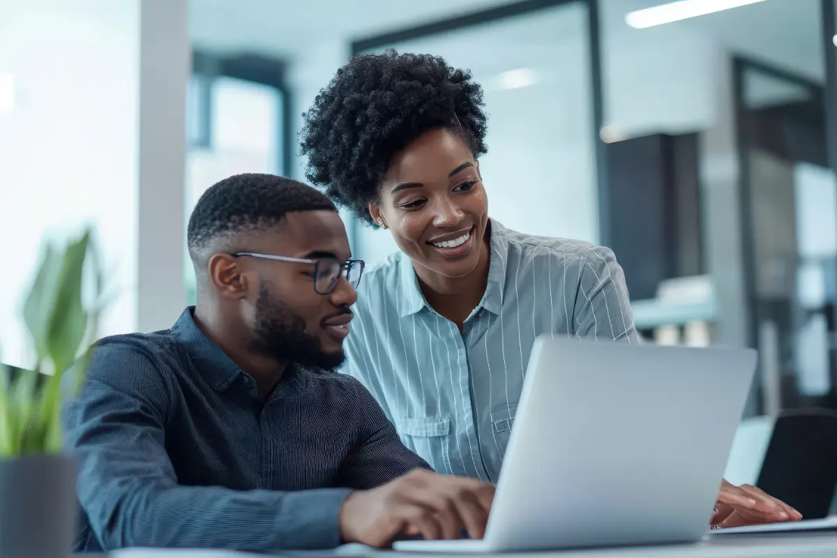 Business professionals consulting about UCC filings and UCC-1 financing statements for secured business loans and commercial lending transactions.